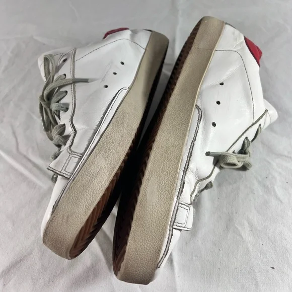 GOLDEN GOOSE GGDB White Red Leather Super Star Sneakers Marked as 41 11US Unisex
